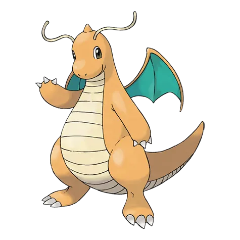 Dragonite - Dragon/Flying type Pokémon #149, official artwork