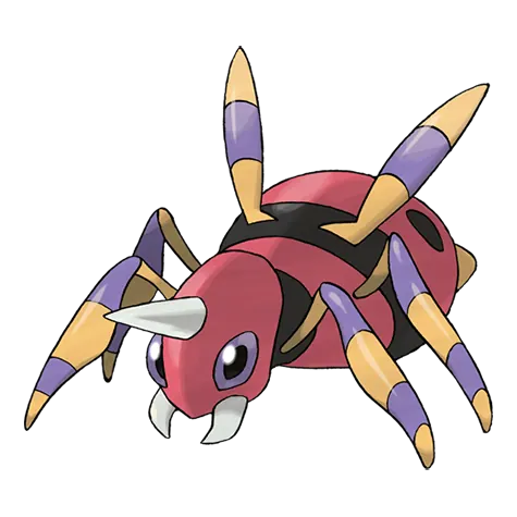 Ariados - Bug/Poison type Pokémon #168, official artwork