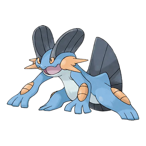 Swampert - Water/Ground type Pokémon #260, official artwork
