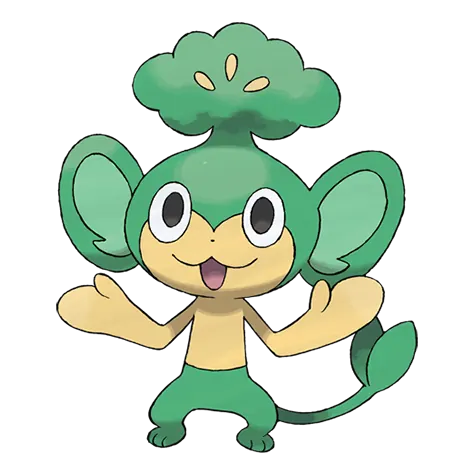 Pansage - Grass type Pokémon #511, official artwork
