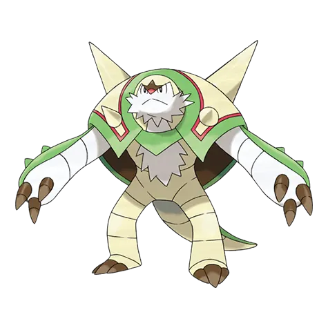 Chesnaught - Grass/Fighting type Pokémon #652, official artwork