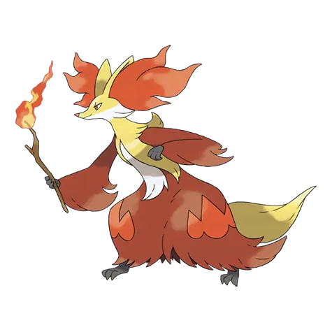 Delphox - Fire/Psychic type Pokémon #655, official artwork