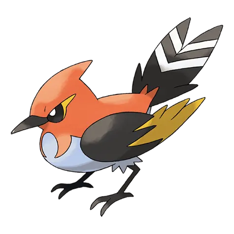 Fletchinder - Fire/Flying type Pokémon #662, official artwork