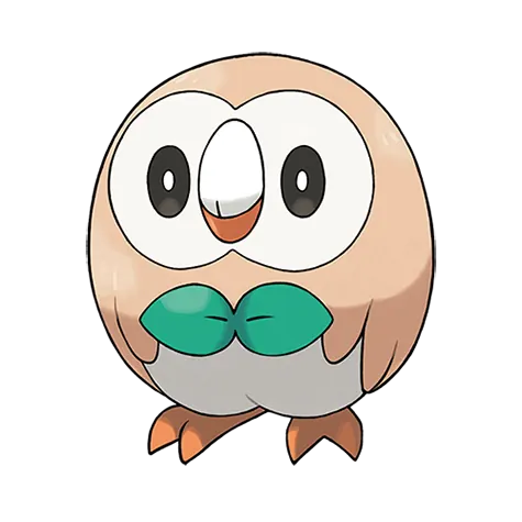 Rowlet - Grass/Flying type Pokémon #722, official artwork