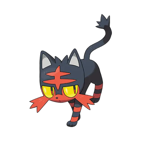 Litten - Fire type Pokémon #725, official artwork