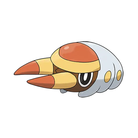 Grubbin - Bug type Pokémon #736, official artwork