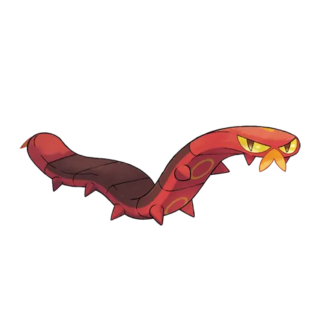 Sizzlipede - Fire/Bug type Pokémon #850, official artwork